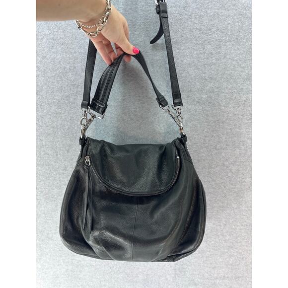 Margot New York Black Pebbled Leather Satchel and Crossbody Boho Western Classic - Picture 1 of 10